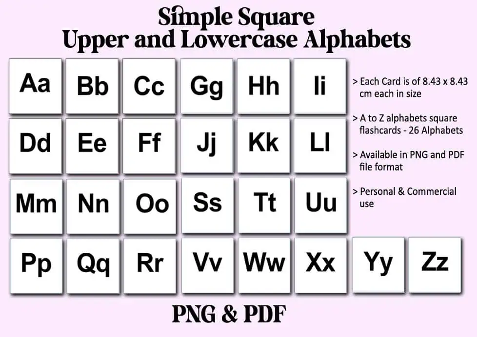 Upper & Lowercase Alphabets Flashcards