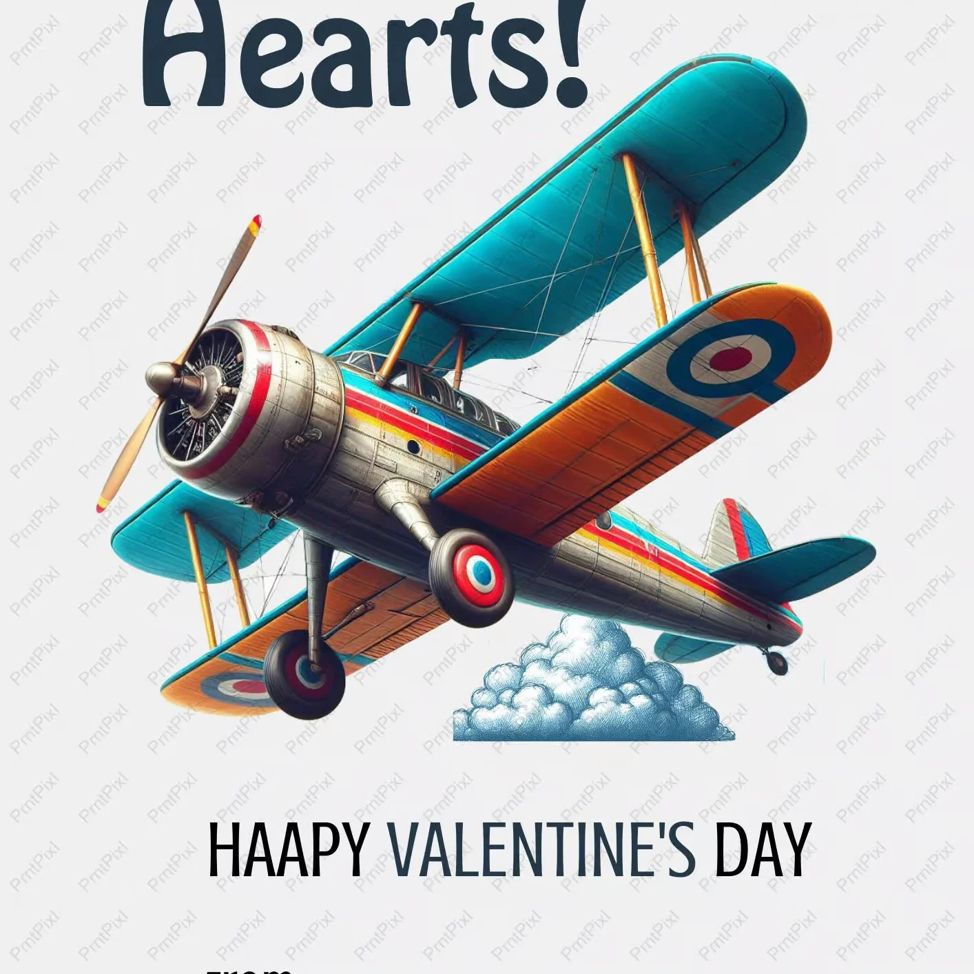 Valentine Aeroplane Hearts Cards