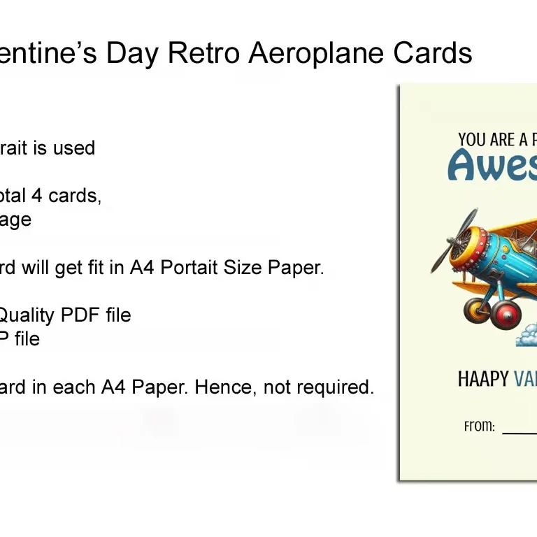 Valentine's Day Retro Aeroplane Cards Details