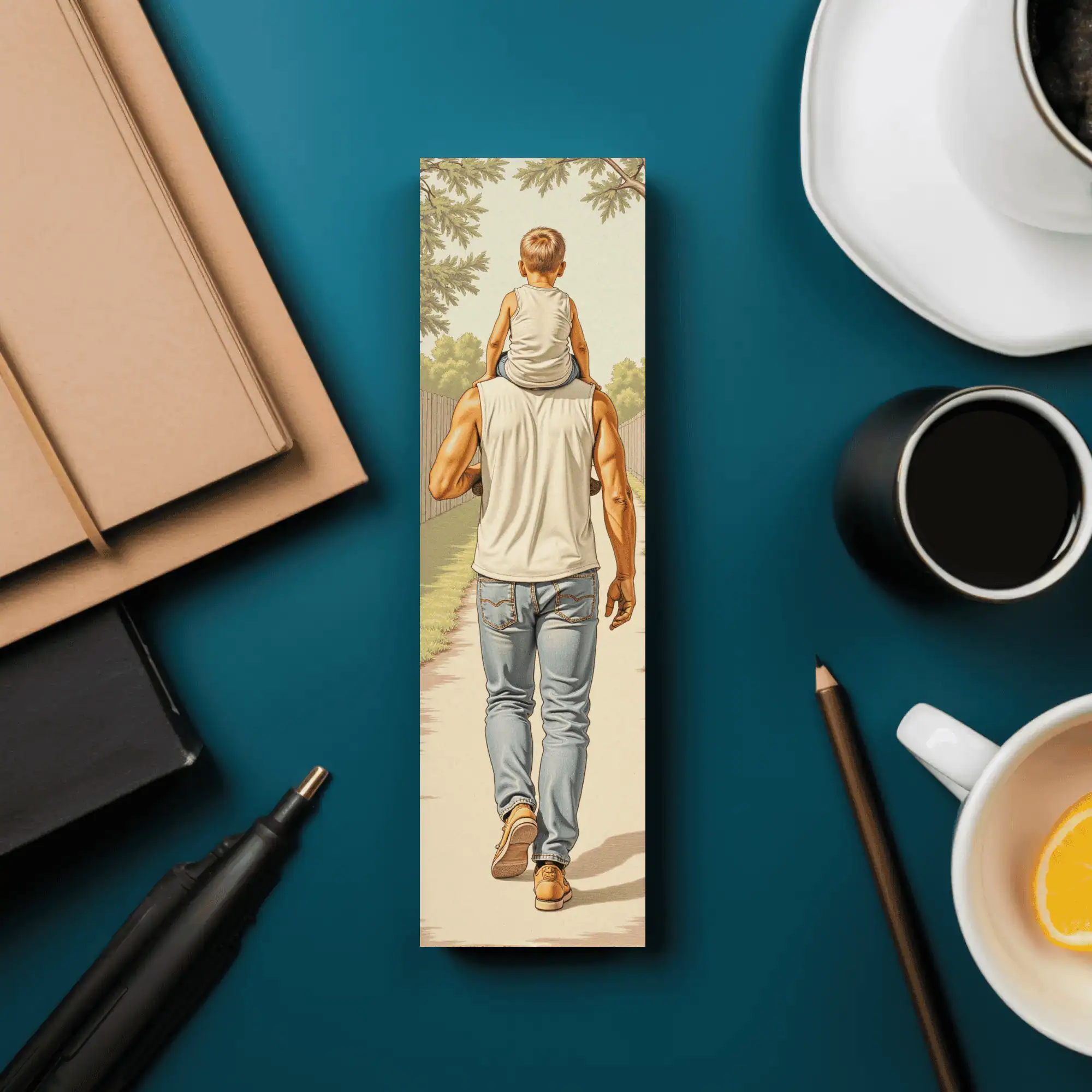 Watercolor Father's Bookmark