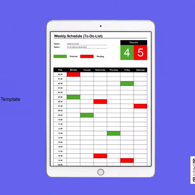 Weekly To Do List Excel VBA Template