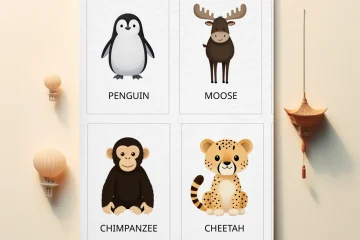 Wild Animal Learning Flashcards For Kids