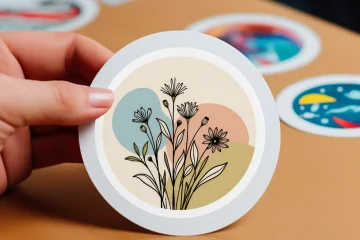 Wildflower Line Art Sticker Soft Pastel Style
