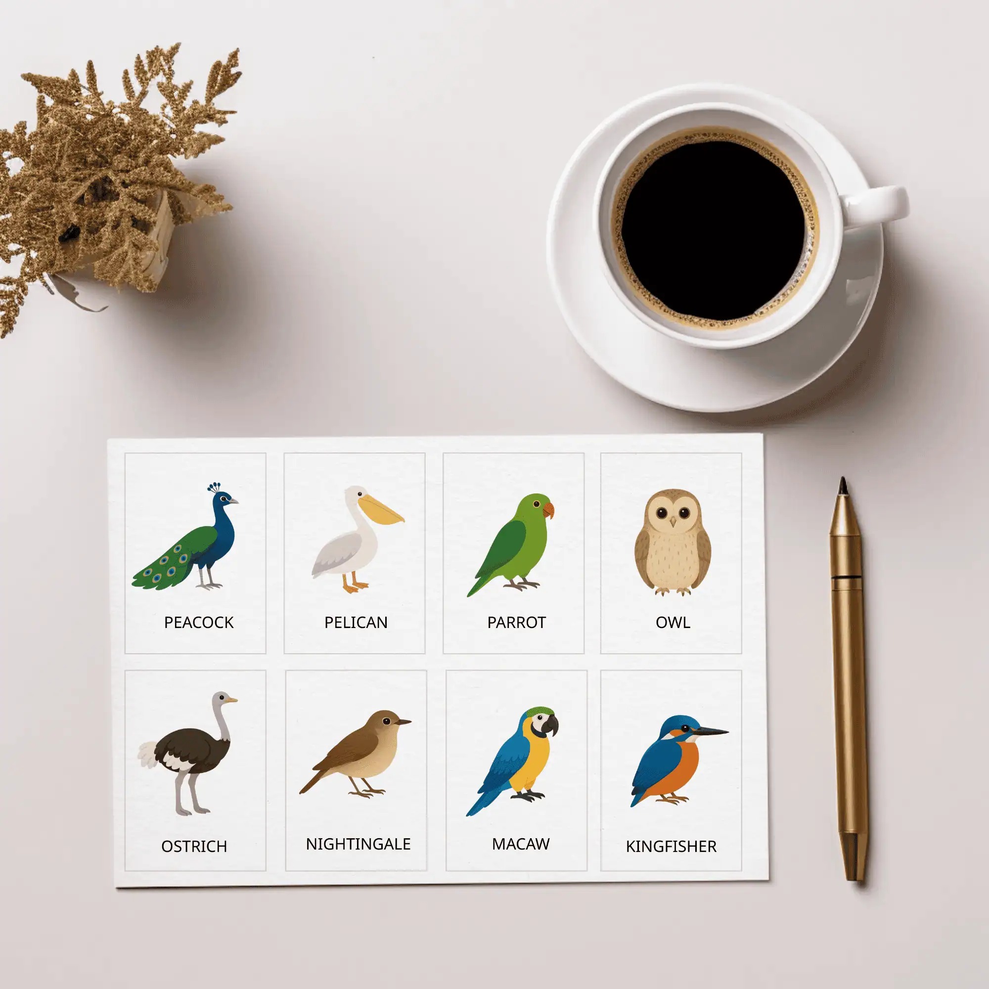 47 Colorful Bird Flashcards for Preschoolers – Early Learning Educational Printable Cards - Image 6