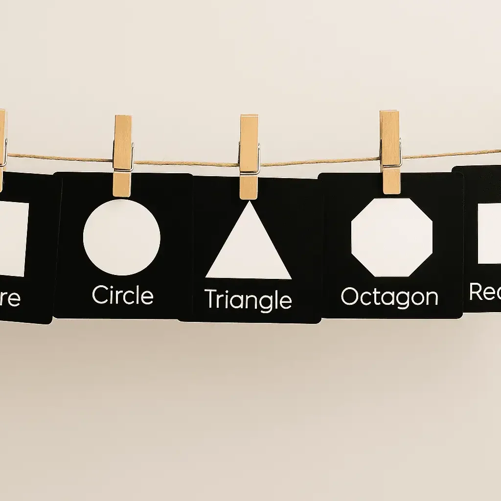 black and white shapes flashcards babies pdf