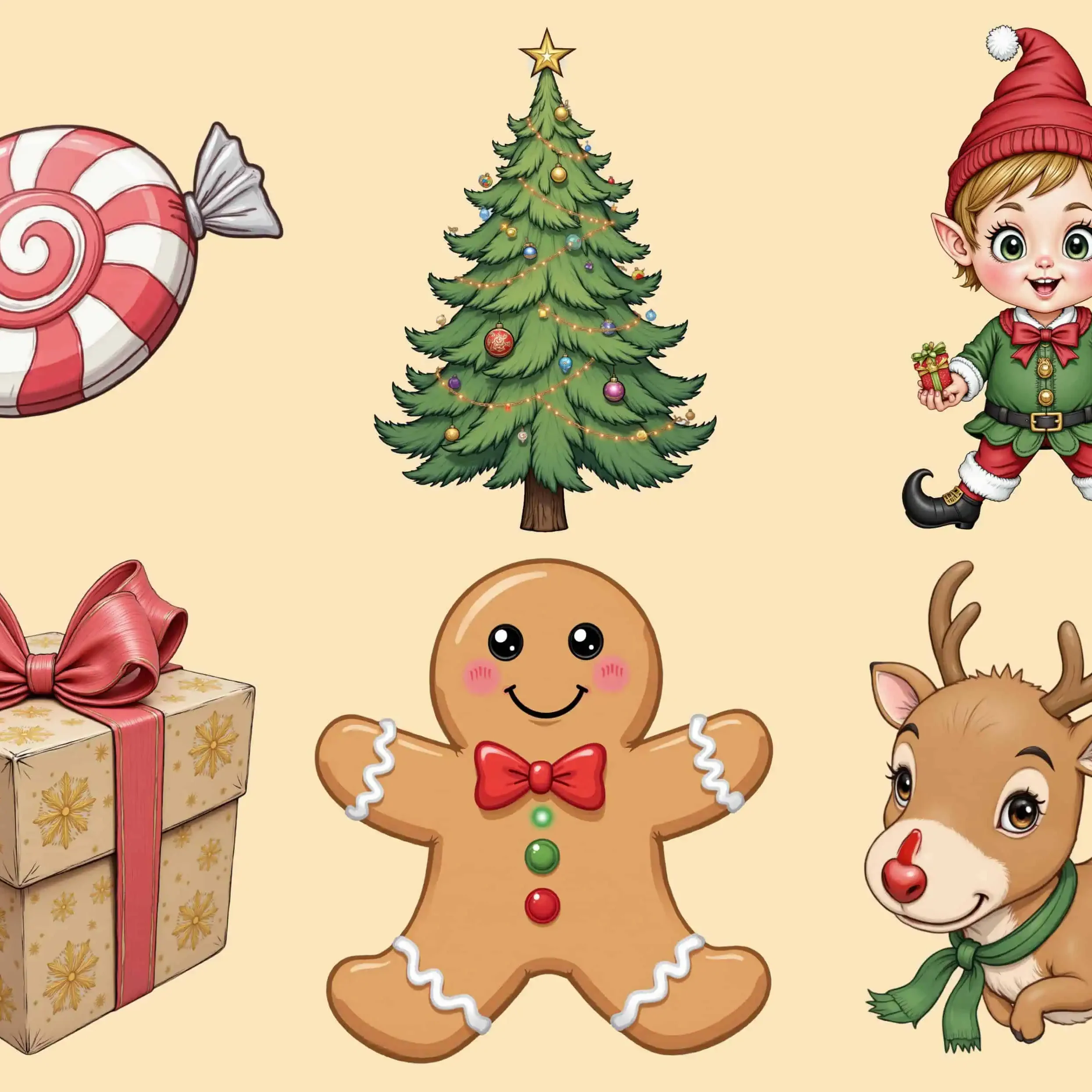cute christmas illustrations png