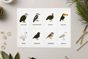 easy to print bird flashcards pdf for home school