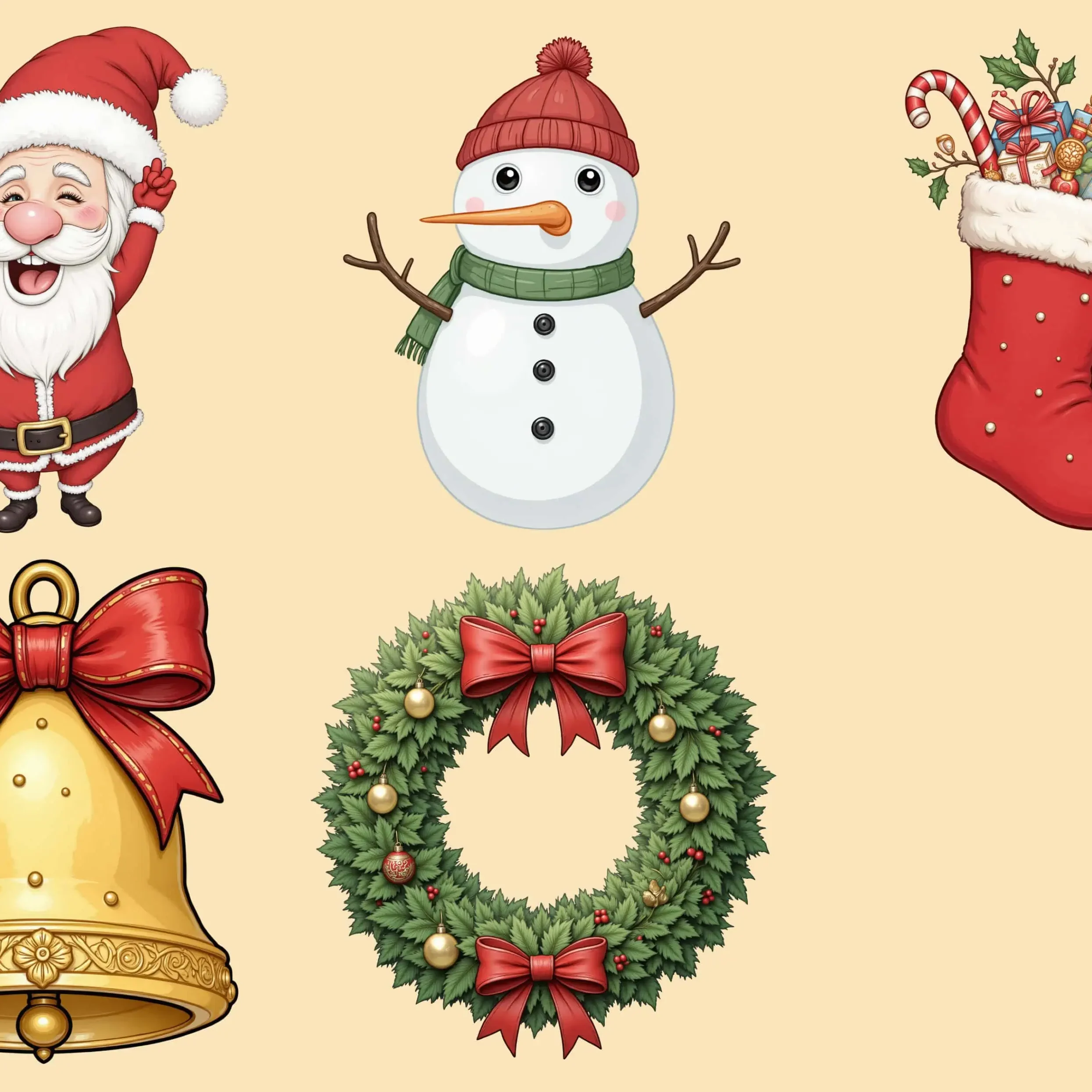 flat cartoon christmas clipart