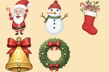 flat cartoon christmas clipart