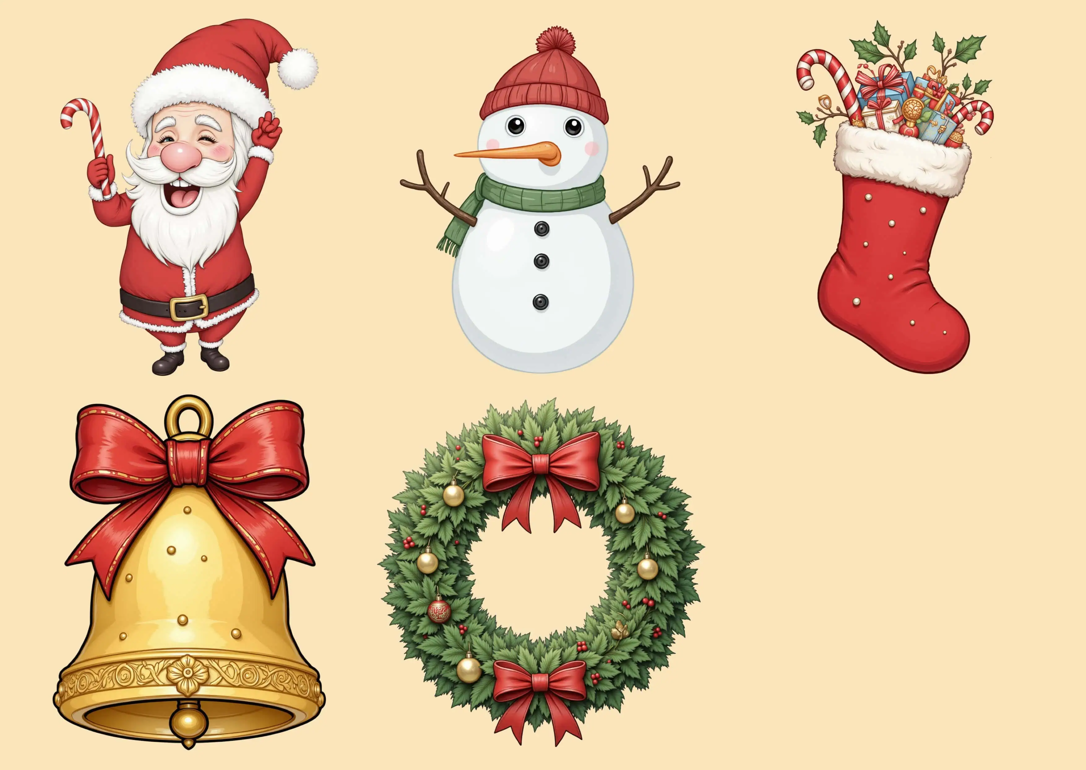 flat cartoon christmas clipart