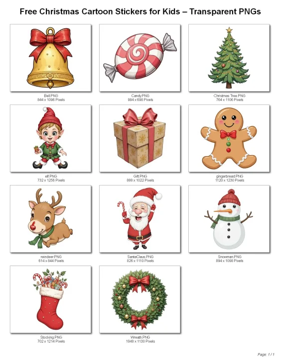 free christmas stickers for kids