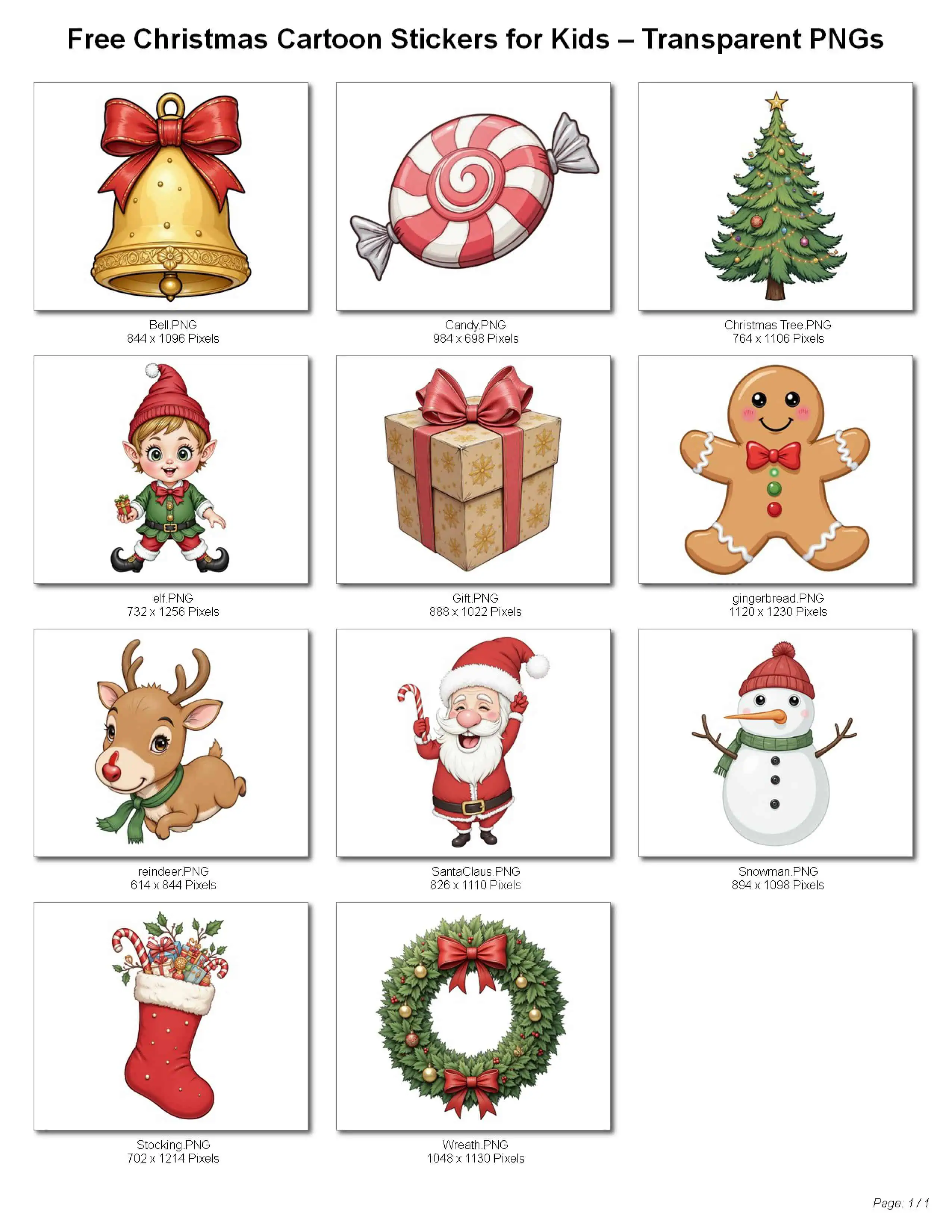 free christmas stickers for kids