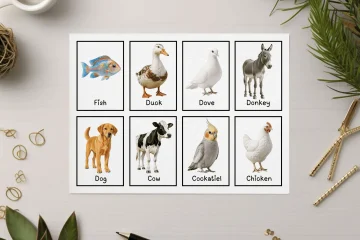 free printable farm and pet animals flashcards pdf