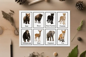 free printable realistic wild animals flashcards