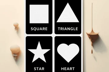 high contrast black and white shape flashcards for toddlers