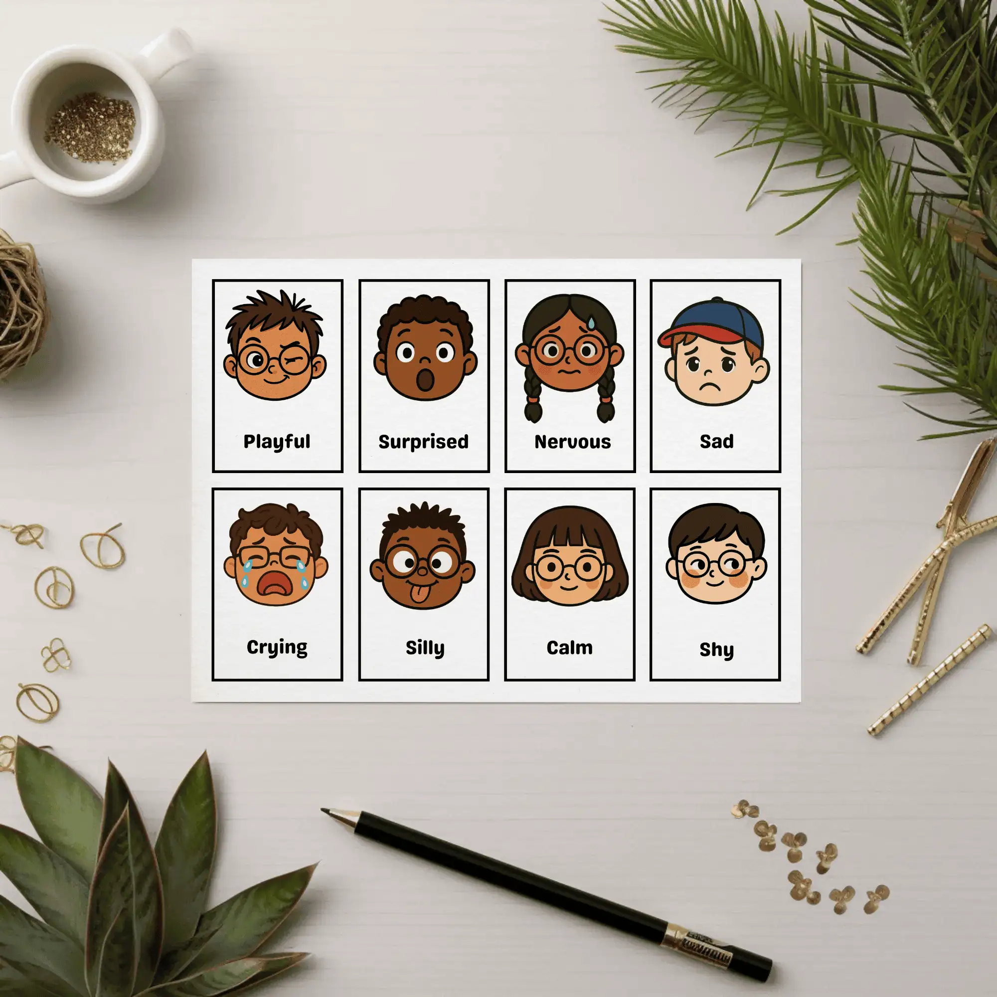 kids learning flashcards