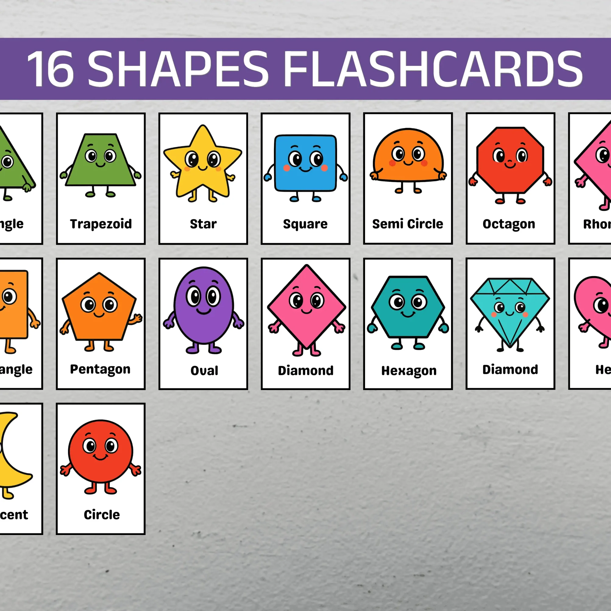 printable shape flashcards