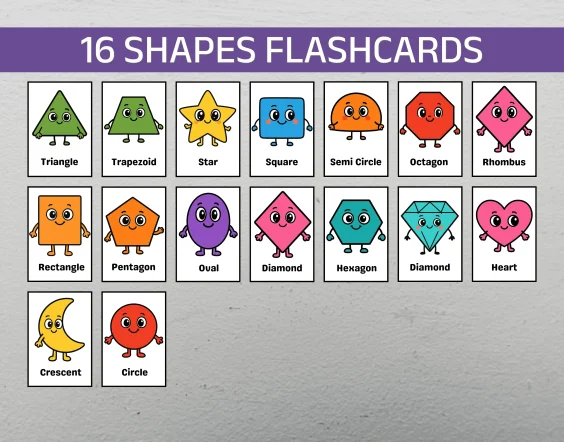 printable shape flashcards