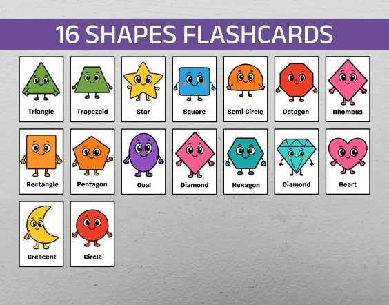 printable shape flashcards