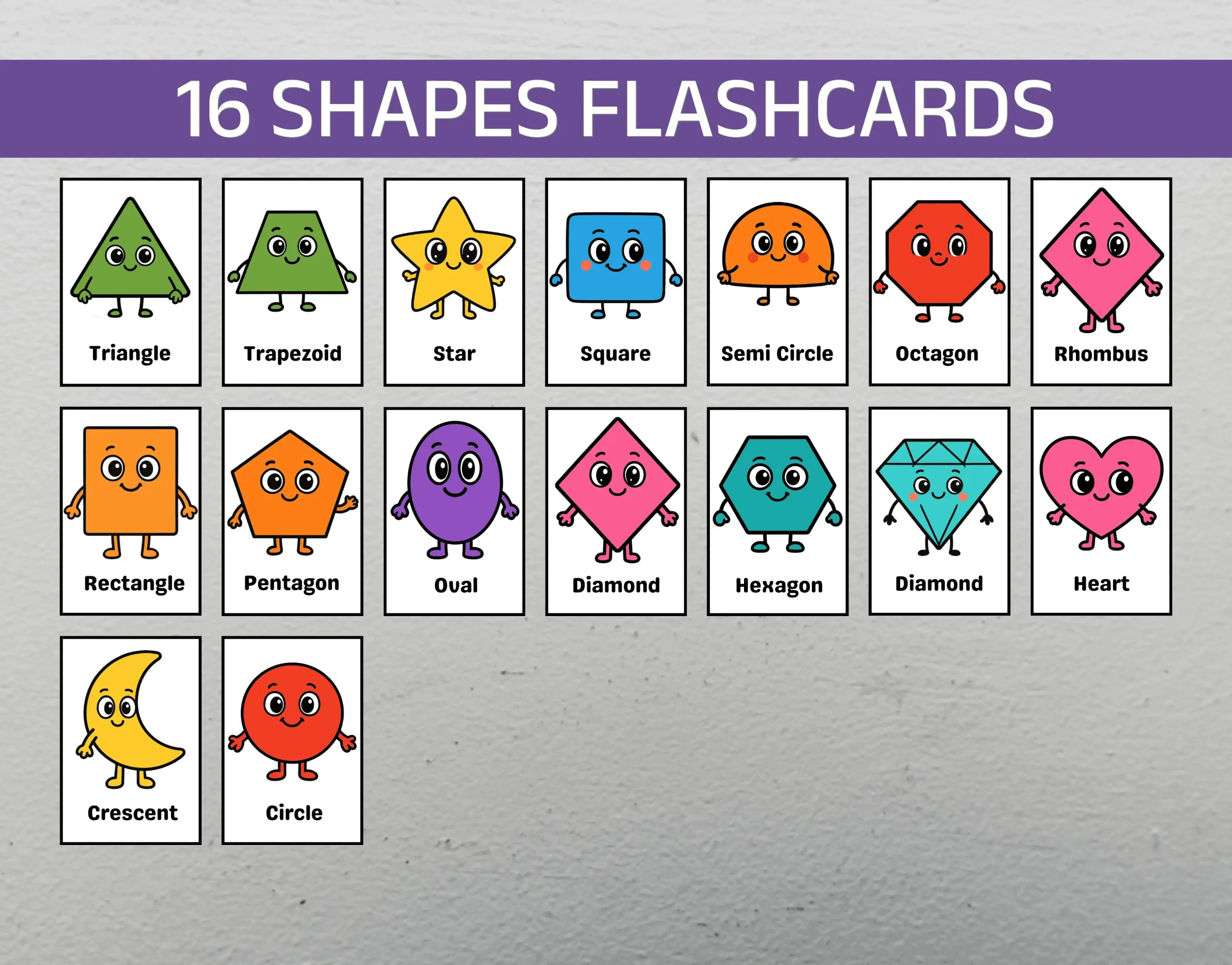 printable shape flashcards