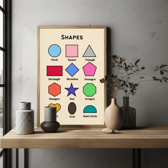 kids shapes poster a4 free download