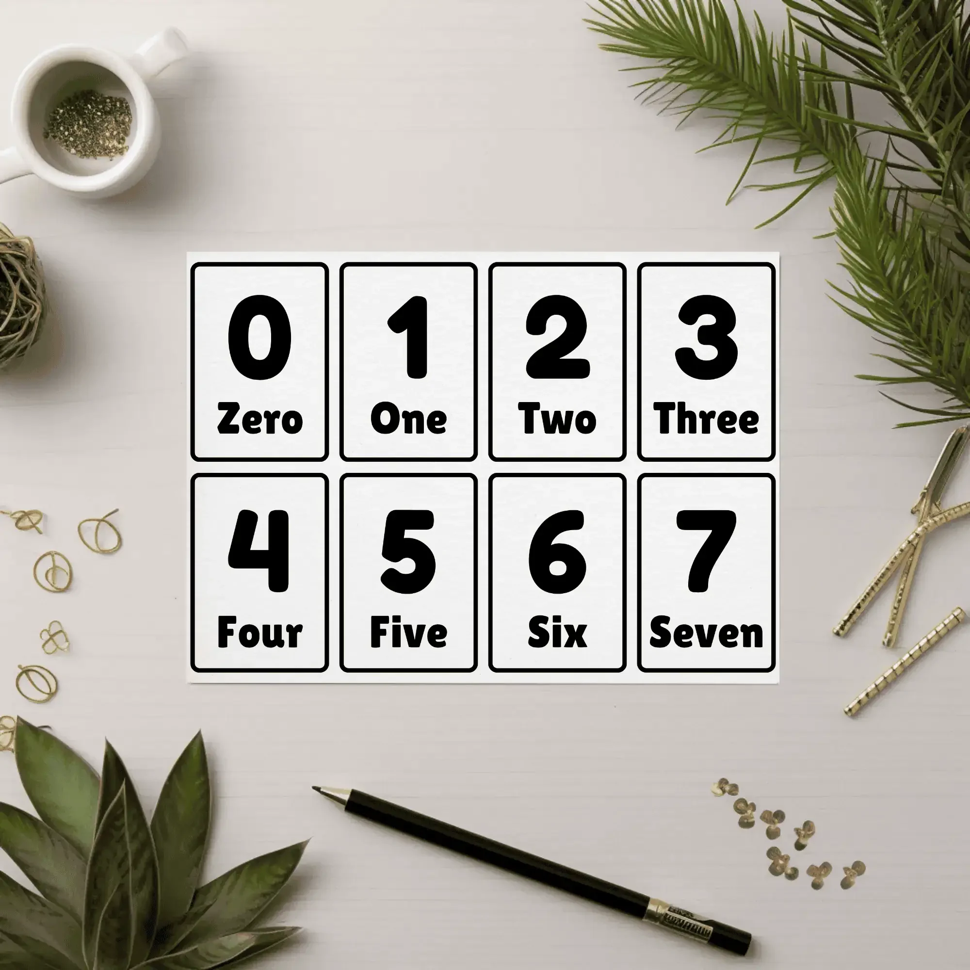 low stimuli number flashcards