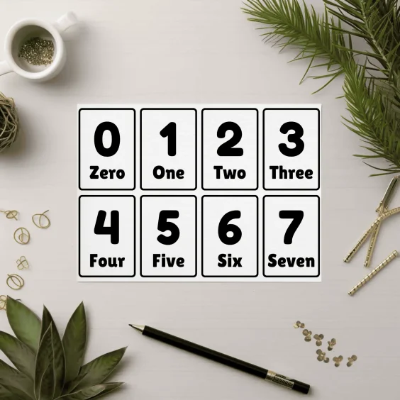 low stimuli number flashcards