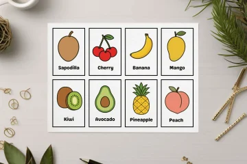 printable fruits flashcards pdf for preschool