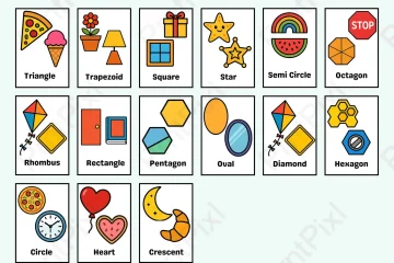 printable shapes flashcards for kids real world examples