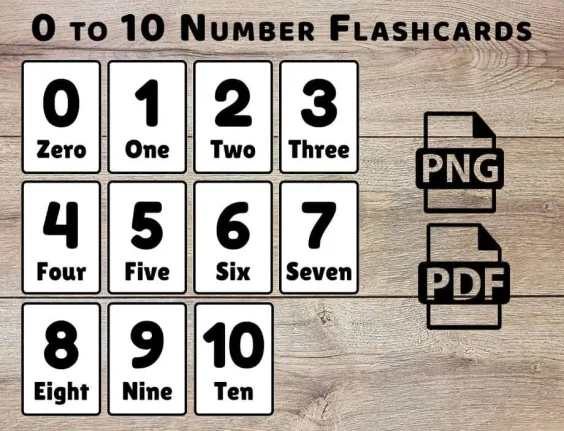 toddler number learning flashcards