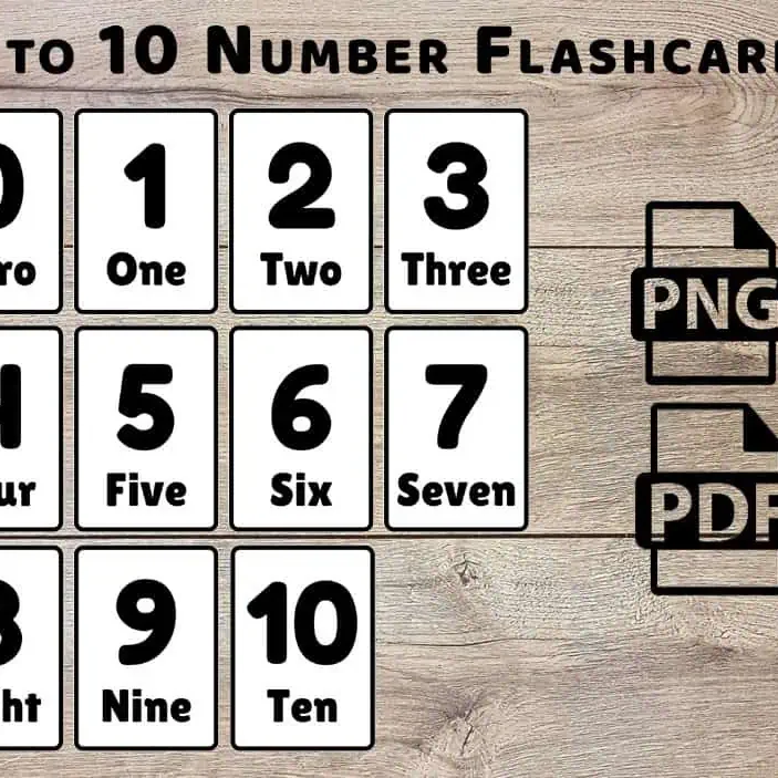 toddler number learning flashcards