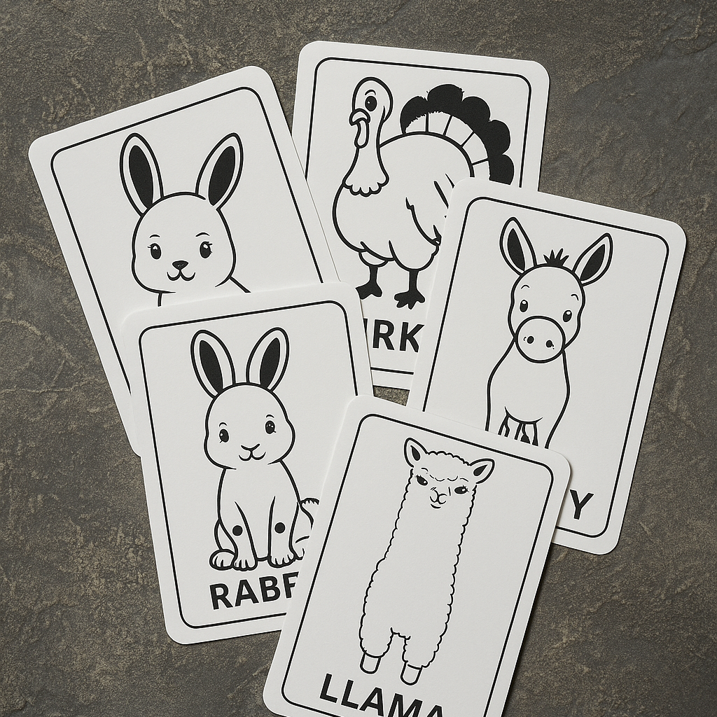 toddlers farm animal learning cards