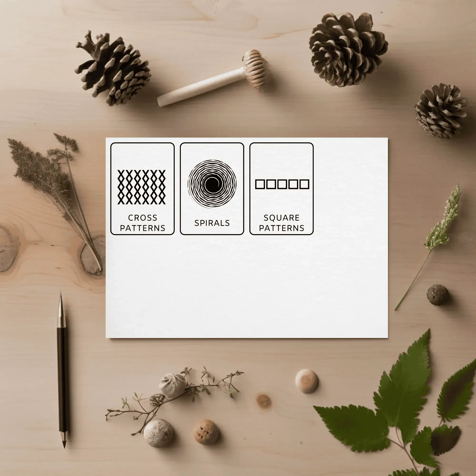 white background pattern flashcards kids